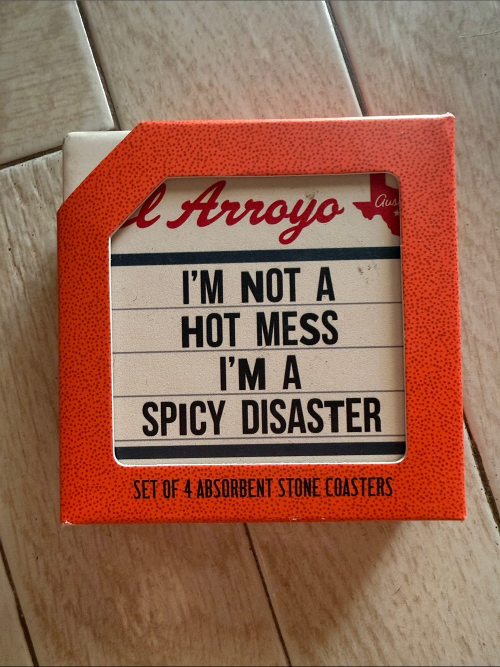 El Arroyo Spicy Disaster Stone Coaster Set of 4